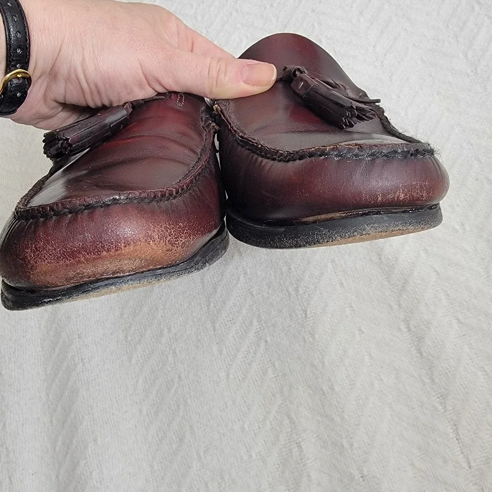 G.H. Bass‎ & Co Weejuns Layton Tassel Loafers Kiltie Burgundy Sz 10.5 E Made USA